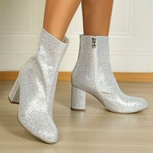 Glitter ankle boots